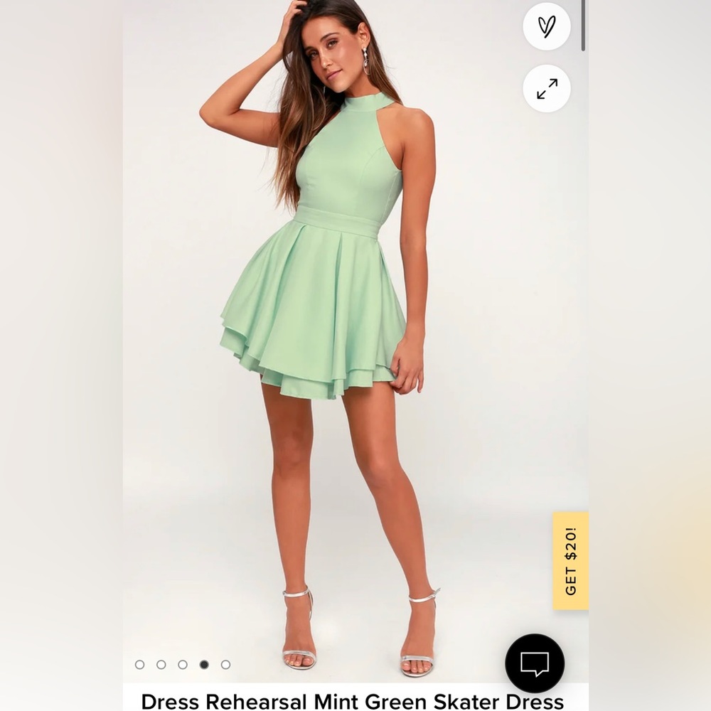 Dress Rehearsal Mint Green Skater Dress M Worn Once